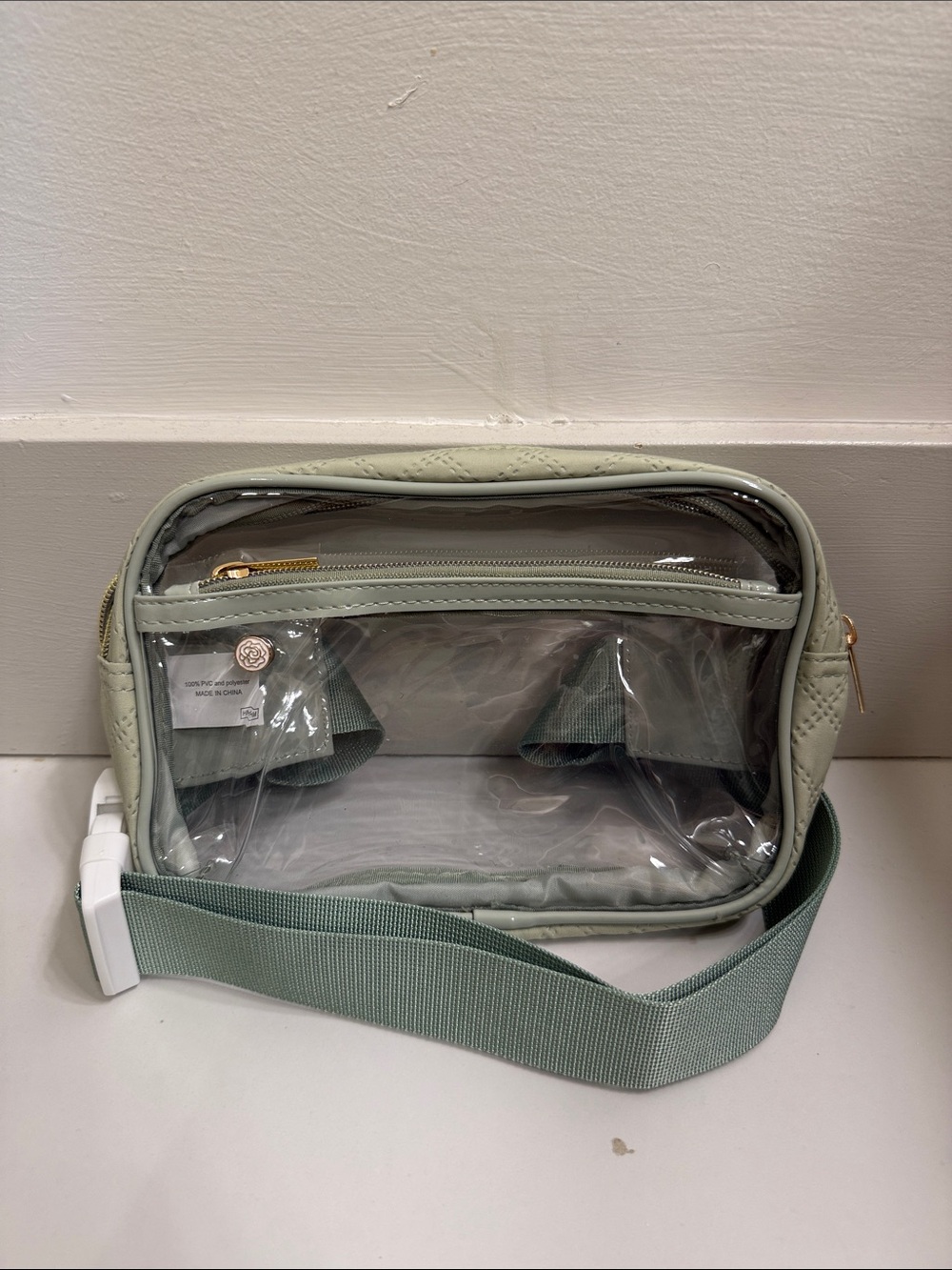Clear Front Green Crossbody Bag